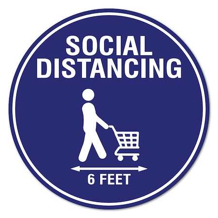 Signmission Social Distancing Cart Non-Slip Floor Graphic, 7in Vinyl, 6PK, 7 in L, 7 in H, FD-C-7-6PK-99989 FD-C-7-6PK-99989